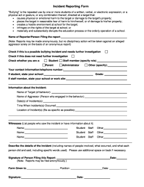 Incident Reporting Form