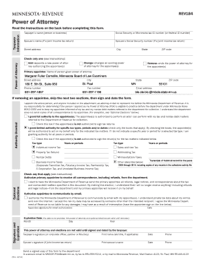 Minnesota Power of Attorney Form REV184