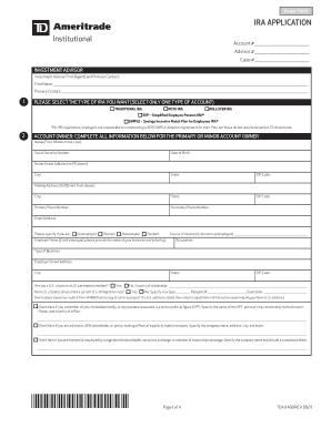 TD Ameritrade IRA Application Form