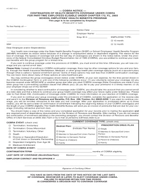 COBRA Notice for Part-Time Employees