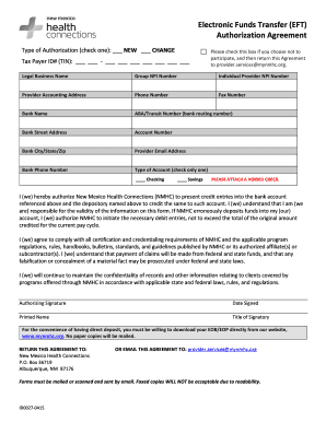 Electronic Funds Transfer Authorization Agreement