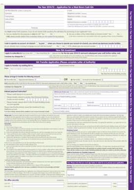 West Brom Cash ISA Application Form