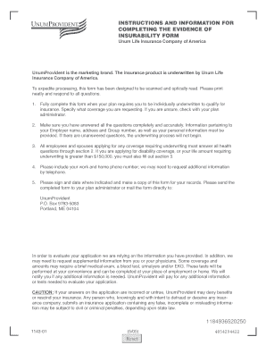 Evidence of Insurability Form