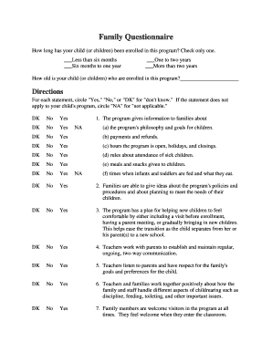 Family Questionnaire