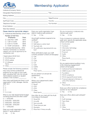 ACUA Membership Application Form