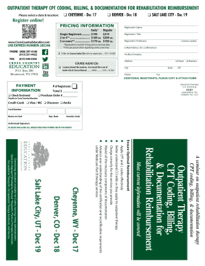 Outpatient Therapy CPT Coding, Billing, and Documentation Seminar