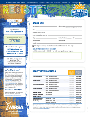 NIRSA Annual Conference Registration Form