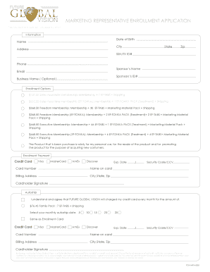 Marketing Representative Enrollment Application