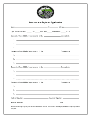 Concentrator Diploma Application - cmrweb gfps k12 mt