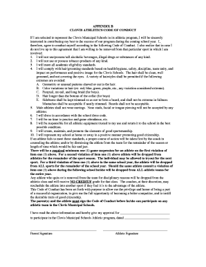 Clovis Athletics Code of Conduct