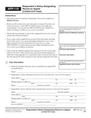Respondent's Notice Designating Record on Appeal