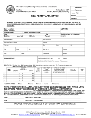 DeKalb County Sign Permit Application