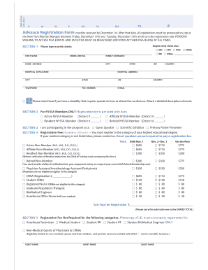 PGA Event Advance Registration Form