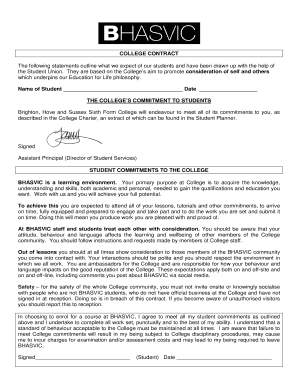 College Student Contract