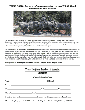 Texas Longhorn Museum Donation Form