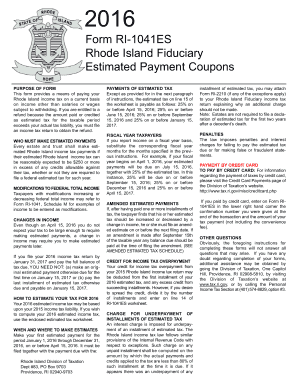Rhode Island Fiduciary Estimated Tax Payment Form