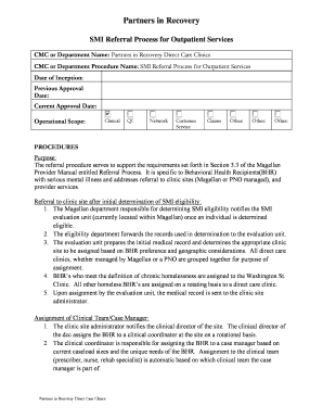 Partners in Recovery SMI Referral Process