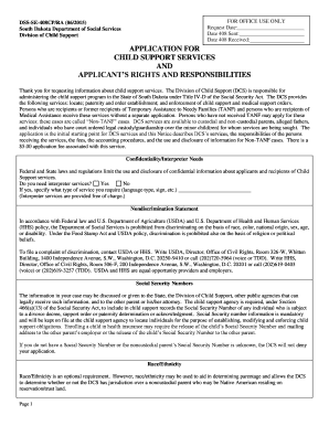 South Dakota Child Support Services Application