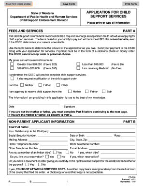 Montana Child Support Enforcement Application
