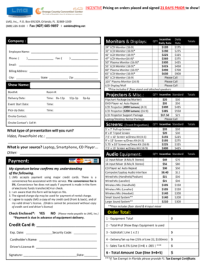 LMG AV Equipment Rental Agreement