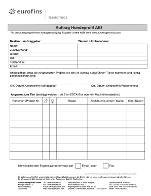 Auftrag Hundeprofil ABI