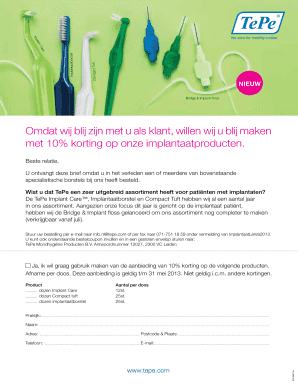 TePe Implant Care Promotiebrief