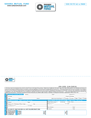 Sahara Mutual Fund Transaction Form