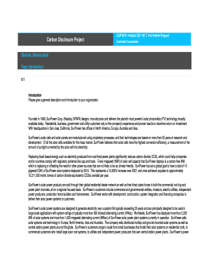 CDP 2012 Investor Information Request