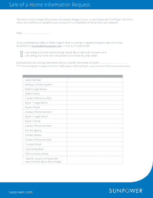 SunPower Home Sale Lease Transfer Form