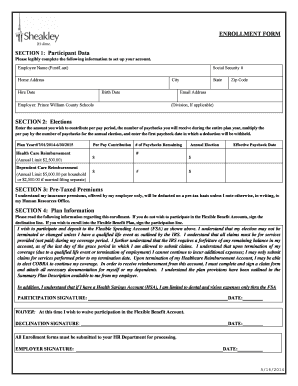 Prince William County Schools Flexible Spending Account Enrollment Form