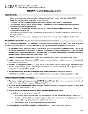UCEAP Health Clearance Form