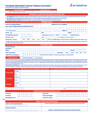 Auto Debit SIP Registration Form