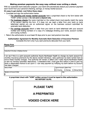 Automatic Bank Deduction Authorization