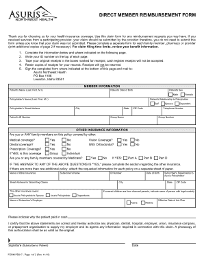 Direct Member Reimbursement Form