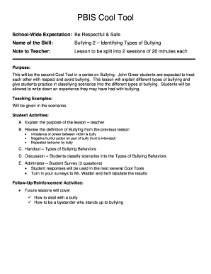 Bullying Identification Lesson Plan