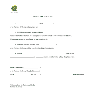 Affidavit of Execution