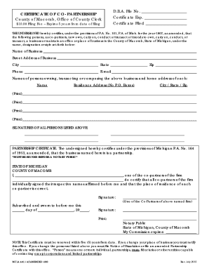 Macomb County Business Registration Form