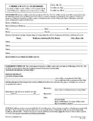 Macomb County Business Registration Form