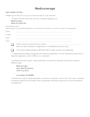 Medicoverage Fax Cover Letter