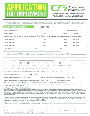 Employment Application Form