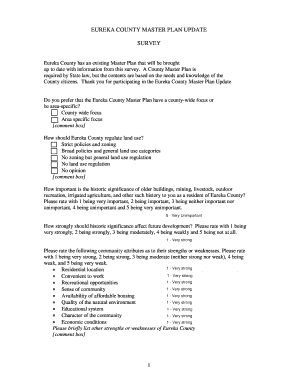 Eureka County Master Plan Update Survey