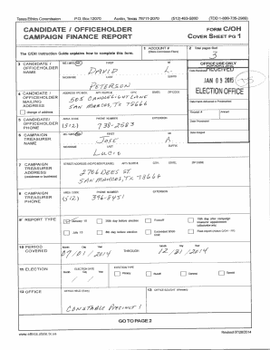 Texas Campaign Finance Report