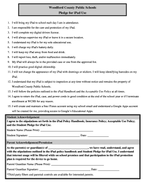 Woodford County iPad Use Pledge