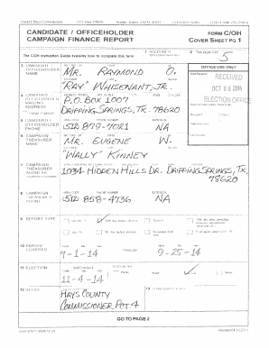 Texas Campaign Finance Report