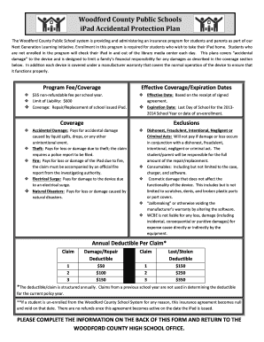 Woodford County iPad Protection Plan Application