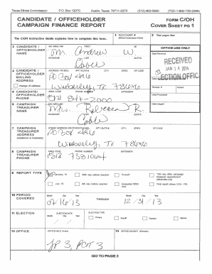 Texas Campaign Finance Report