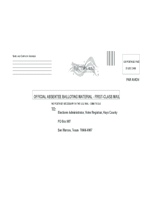 Absentee Ballot Envelope