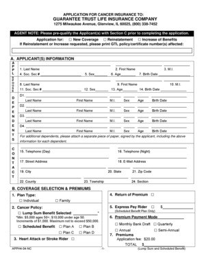 Cancer Insurance Application Form