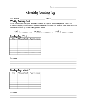 Reading log answers - Monthly Reading Log - Innersync Studio