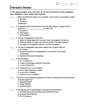 Heredity Review Form